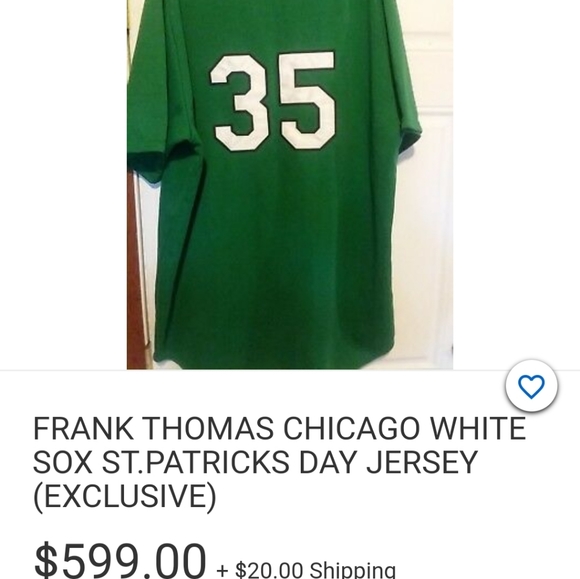 🚨FRANK THOMAS WHITE SOX ST.PATS DAY JERSEY